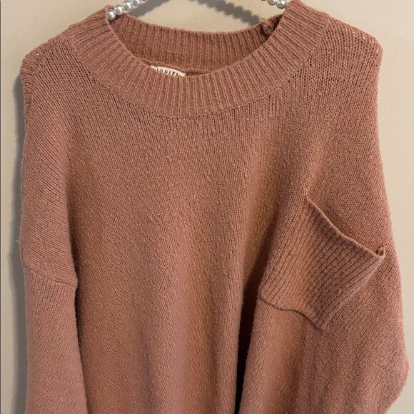 Jodifl Oversized Knit Sweater Brown 2X Plus Size Cozy Pullover - Picture 2 of 6